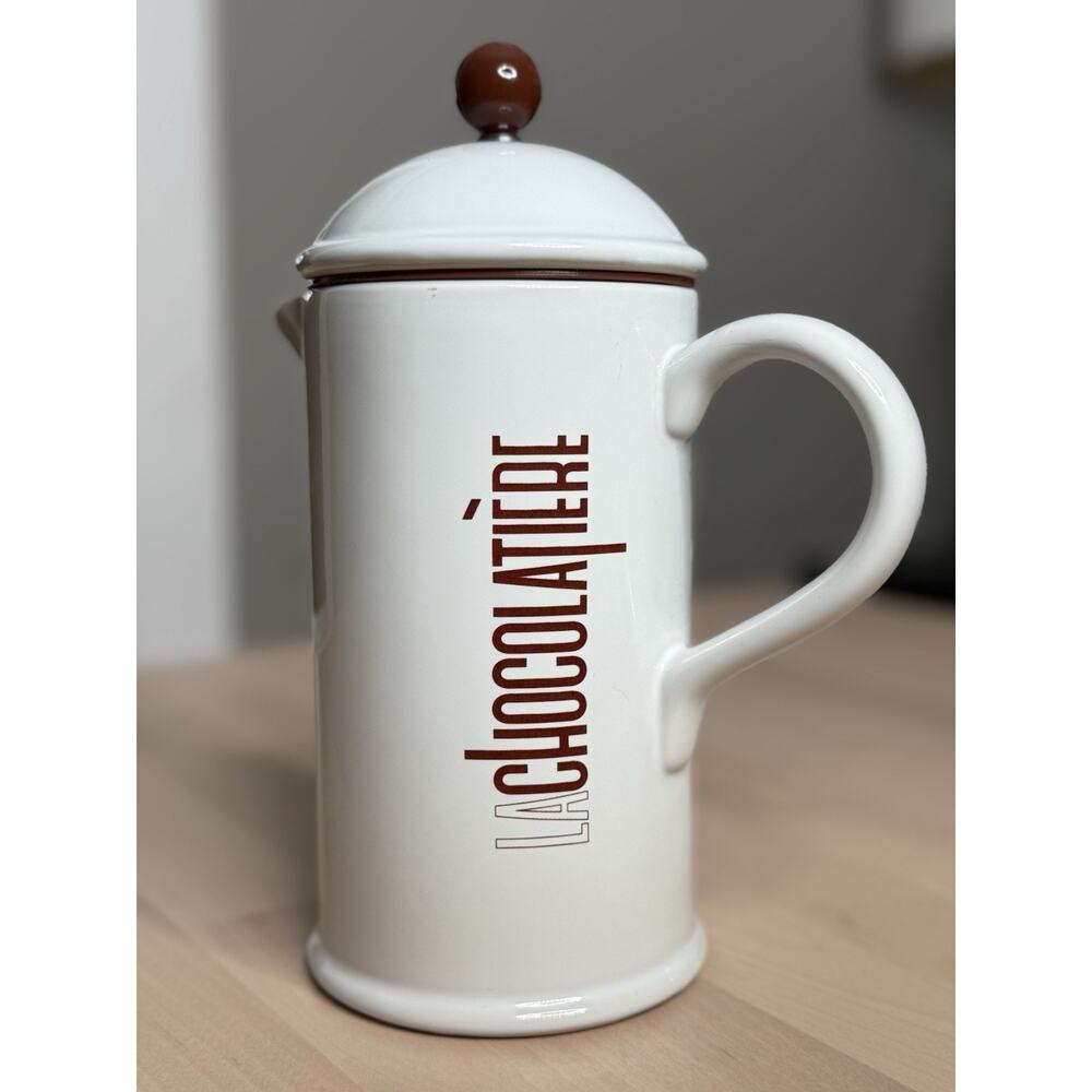 Crate & Barrel La Chocolatière Hot Chocolate Pot‎ w/ Frother